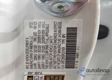 2023 Acura Rdx Technology z USA, uszkodzony, nr VIN 5J8TC2H53PL017434